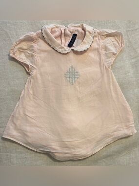 Burberry Baby Girls Light Pink Check Collar Bubble Romper Dress 18M
